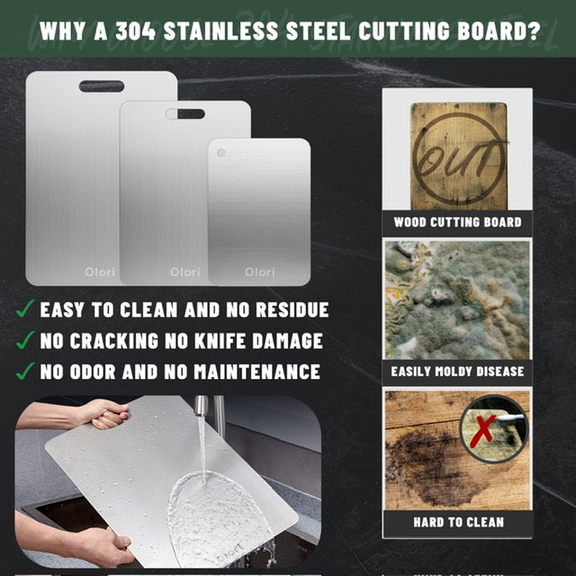 Titanium Cutting Board - 100% Pure for Kitchen - Cutting Edge Hygiene & Durability, Home Cooking, Easy to Clean