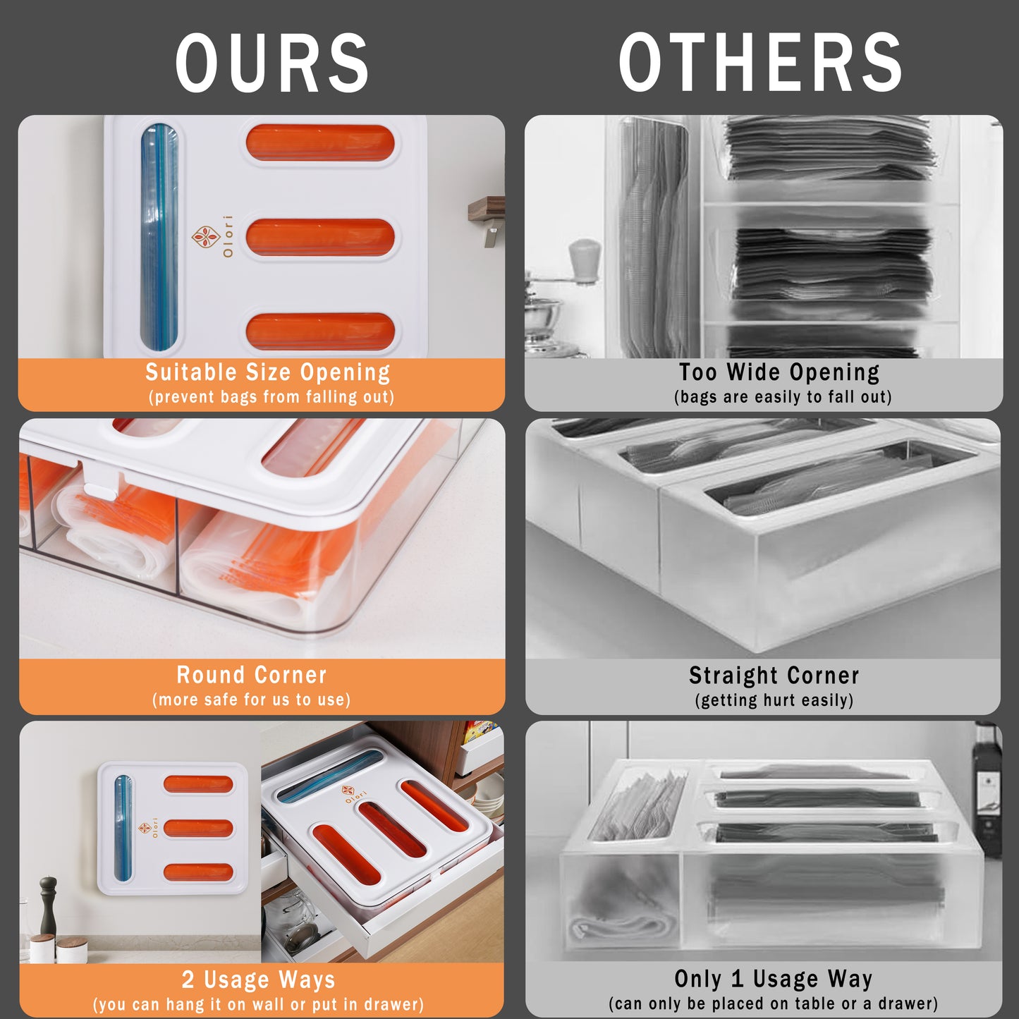 Acrylic Food Storage Bag Organizer