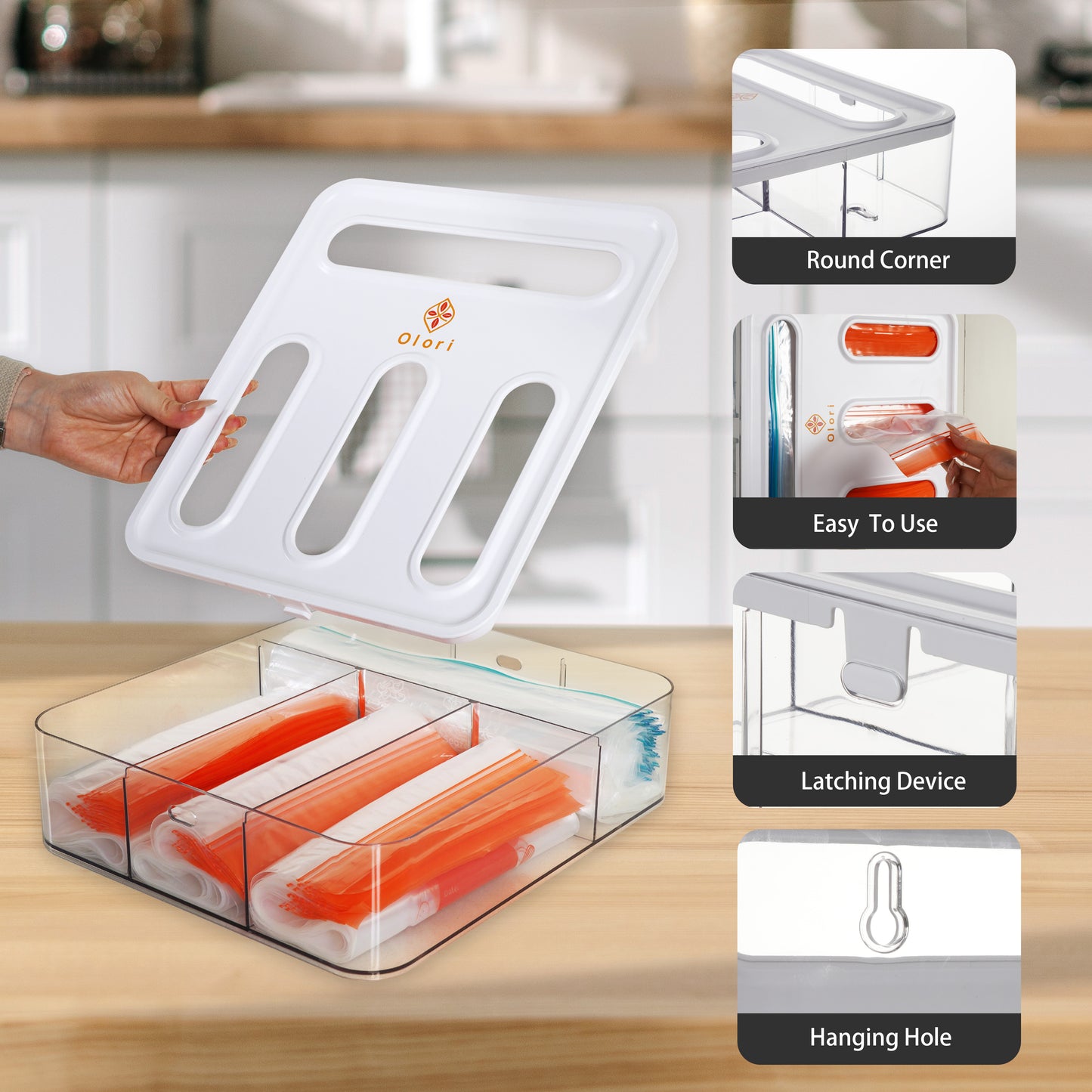 Acrylic Food Storage Bag Organizer